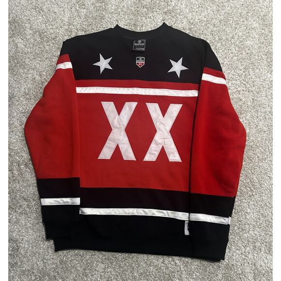 Stadium Other - Stadium Men’s XXL Hockey Jersey Style Crewneck Sweatshirt Red Black Stars XX